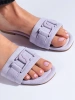 Purple Suede Slide Sandals