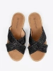 Black woven women's mules