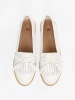 White Patent Loafers with Bow
