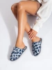 Blue Leopard Print Slippers
