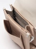 Women's beige backpack with flap