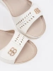 White comfortable wedge sandals