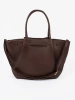 Spacious dark brown bag made of eco-leather