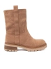 Minimalist Camel Ankle Boots in Soft Suede