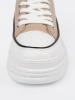 Beige platform sneakers