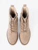 Stylish Beige Worker Boots with Round Toe