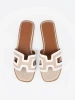Women's white flat sandals