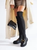 Czarne kozaki damskie z elastyczną cholewką 