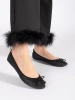 Glossy Black Ballet Flats with Bow
