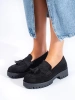 Black Suede Loafers with Tassels