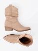 Beige women's ankle boots in a classic cut