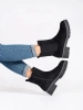 Black Suede Ankle Boots with Stretch Panel