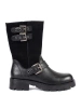 Black Leather Platform Ankle Boots with Straps by Sergio Leone