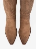 Brown openwork over-the-knee boots