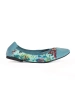 Floral Pattern Ballet Flats with Glossy Toe