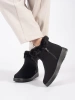 Cozy Black Fur-Lined Ankle Boots