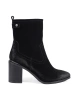 Sergio Leone Black Leather Block Heel Ankle Boots