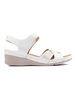 White Wedge Sandals with Velcro Fastening