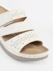 Light white wedge slippers