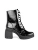 Shiny Black Lace-Up High Ankle Boots by Sergio Leone