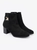 Stylish Black Ankle Boots with Elegant Embellishment