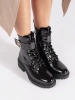 Glossy Black Ankle Boots