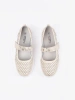 Light beige leather sporty ballet flats