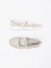 Light beige leather sporty ballet flats