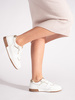 Chic White and Gold Platform Sneakers