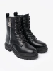 Stylish Black Worker Boots with Metal Detail