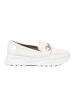 White Moccasins with Decorative Gold Element