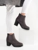 Grey suede ankle boots with block heel