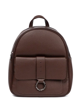 Brown women's backpack made of eco leather