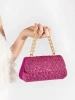 Sparkly Pink Mini Bag with Gold Handle