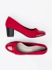 Red Pumps with Patent Toe Cap