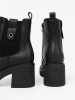 Eleganckie czarne botki z elastyczną wstawką Sergio Leone