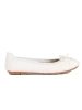 White Patent Ballet Flats with Bow