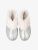 Silver Snow Boots with Fur and Platform