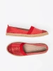 Czerwone espadryle z błyszczącą nitką