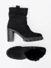 Stylish Black Ankle Boots with Ruched Upper