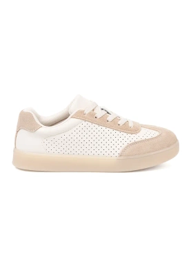 Women's Perforated Light Beige Sneakers