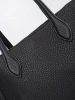 Black faux leather shopper bag