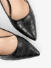 Black Embossed Classic Pumps