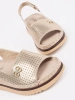 Gold perforated soft sandals