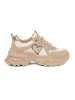 Beige sneakers with decorative golden heart
