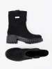 Black women's ankle boots with chunky sole