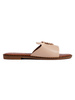 Beige Flat Slip-On Sandals