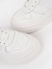 Sergio Leone white leather platform sneakers