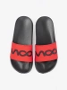 Black-red flip-flops with inscription