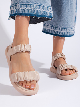 Beige Comfy Slip-On Sandals